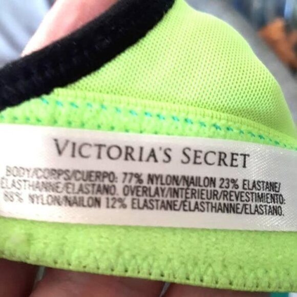 VSX Victoria's Secret Sport Green Blue Black Double Criss Cross Back Straps 32 B - Picture 10 of 11